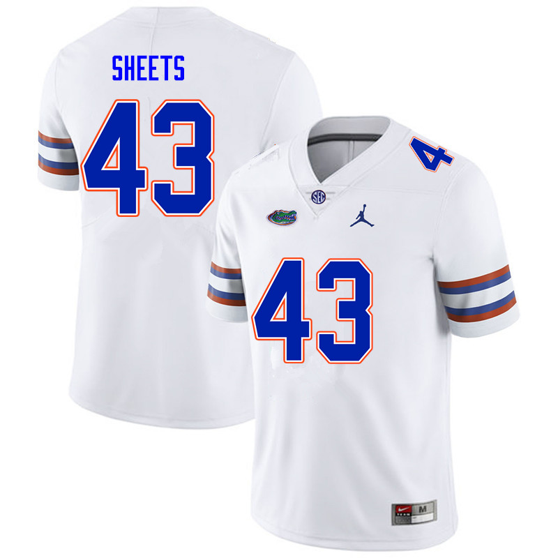 Men #43 Jake Sheets Florida Gators College Football Jerseys Sale-White - Click Image to Close
